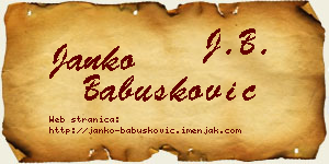 Janko Babušković vizit kartica